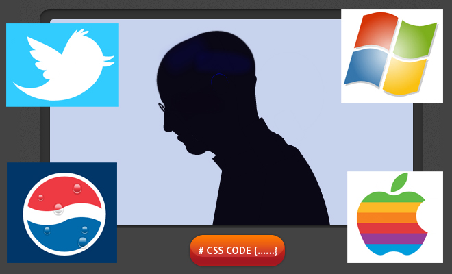 CSS code - Draw Steve Jobs, Apple logo, twitter, windows, nike and more